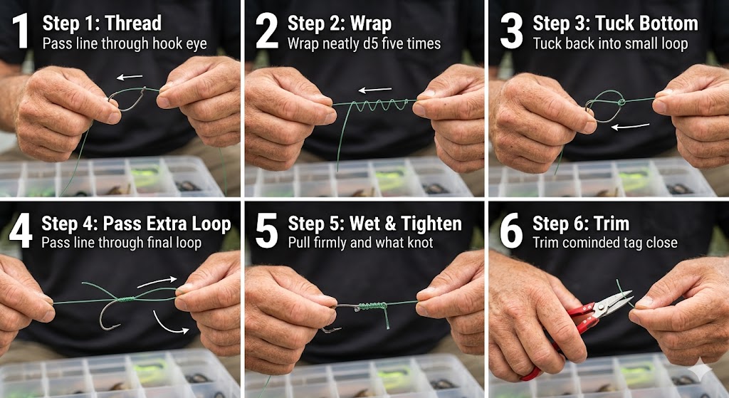 How to Tie the Clinch Knot: A Step-by-Step Guide for Anglers 3 How to Tie the Clinch Knot